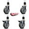 Service Caster 5'' Gray Poly Wheel Swivel 1-7/8'' Expanding Stem Caster Set 2 Brakes, 4PK SCC-EX20S514-PPUB-2-PLB-2-178 - alternate 2